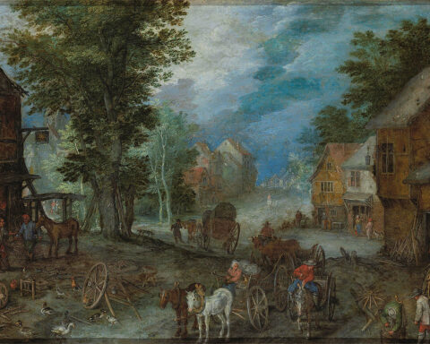 Jan Brueghel Starszy, Wiejska ulica w Holandii, looted art