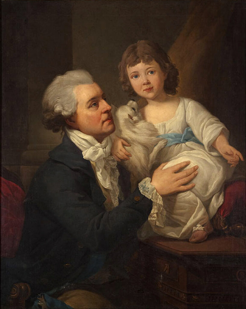 Portret Michała Jerzego Wandalina Mniszcha z córką i pieskiem